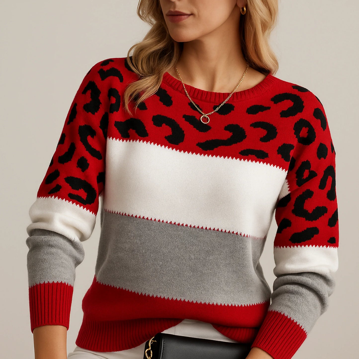 Charlene | Suéter holgado con estampado de leopardo