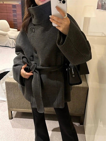 Amelia | Women’s Winter Textured High Collar Coat