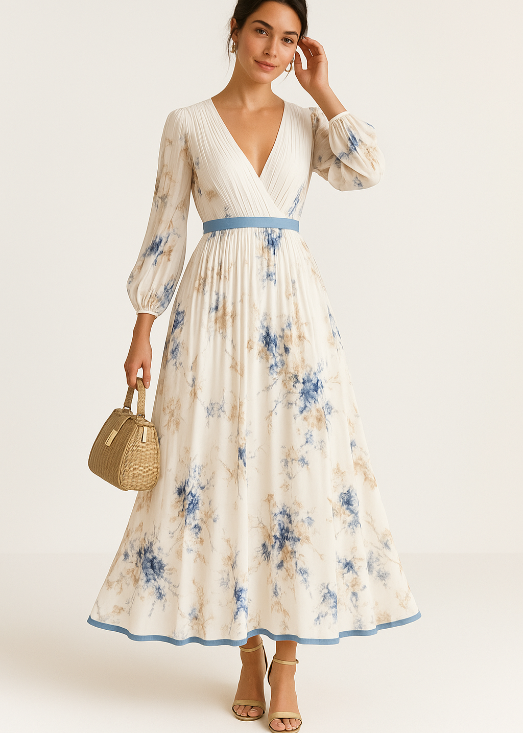 Timeless Floral Pleated Maxi Dress