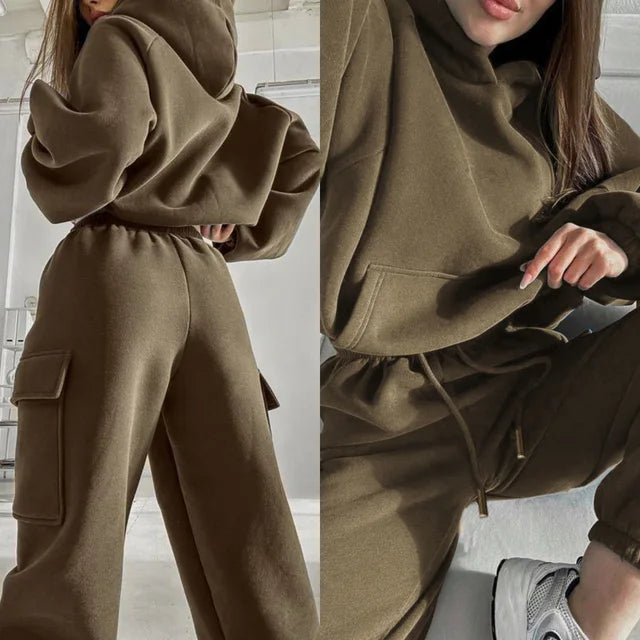 Jasmine | Women’s Cargo Pocket Hoodie And Joggers Set