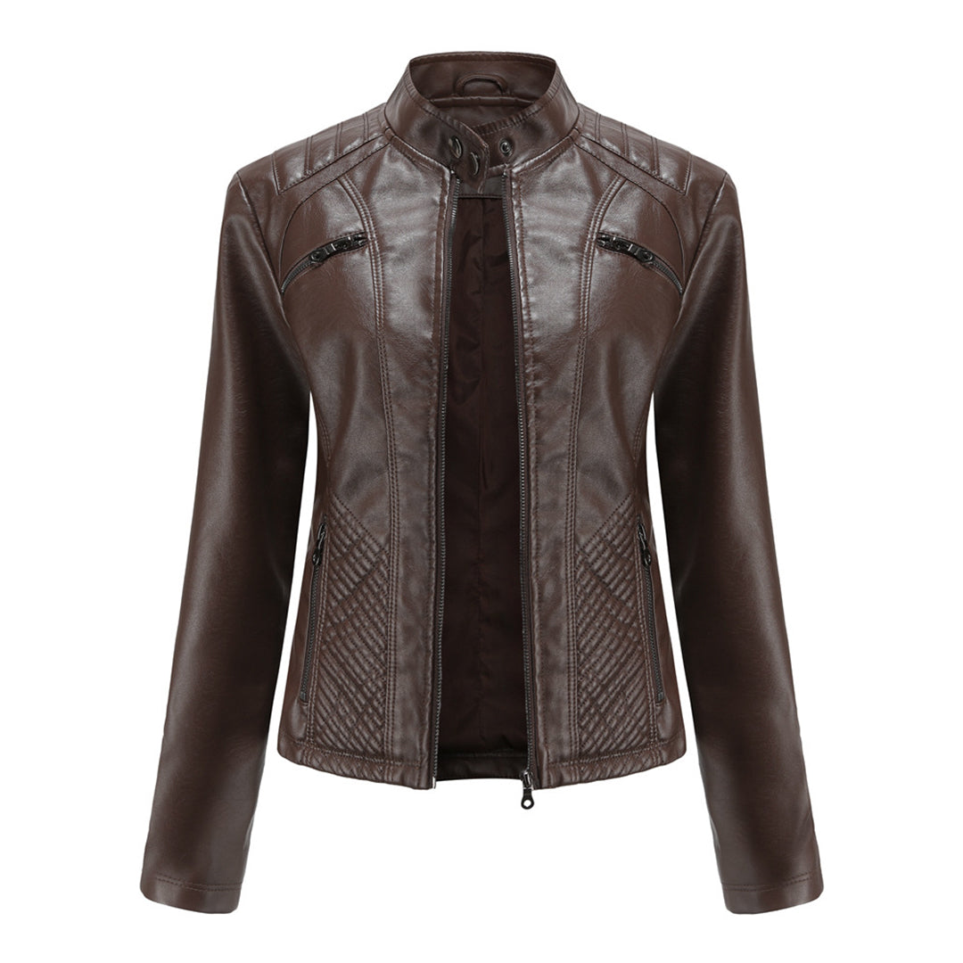 Heather | Chaqueta biker clásica con cremallera para mujer