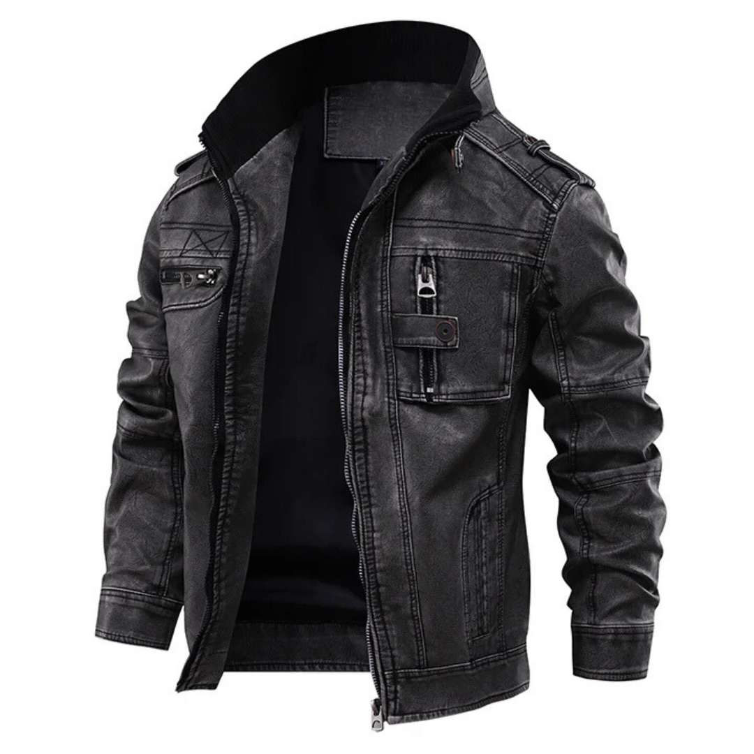 Vintage PU Leather Biker Jacket