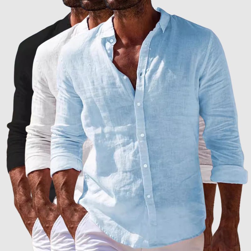 Classic Breathable Button-Up Linen Shirt