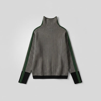 Turtleneck with Contrasting Stripes