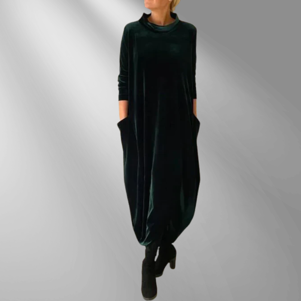 Elspeth | Vestido largo de invierno drapeado y relajado