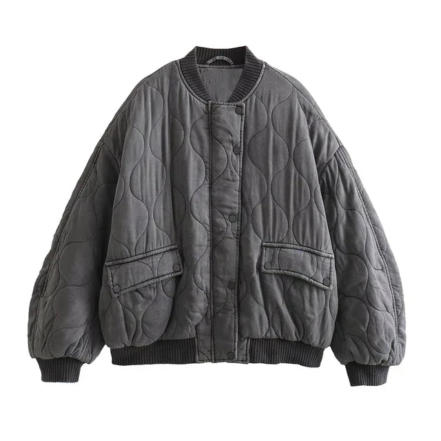 Ella | Chaqueta bomber informal acolchada extragrande para mujer 