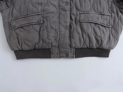 Ella | Chaqueta bomber informal acolchada extragrande para mujer 