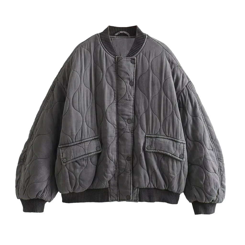 Ella | Chaqueta bomber informal acolchada extragrande para mujer 