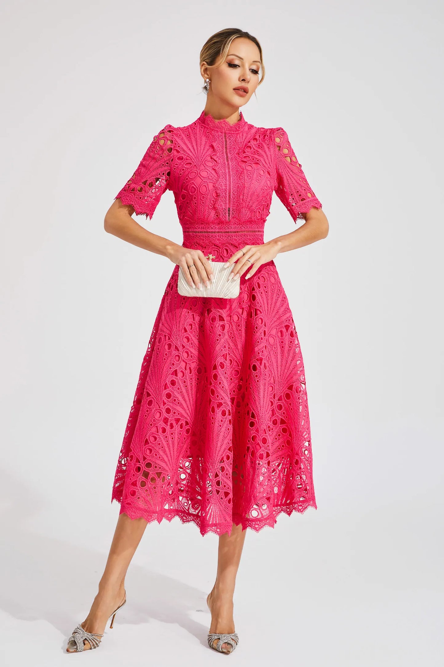 Willow | Vestido midi de encaje elegante para mujer