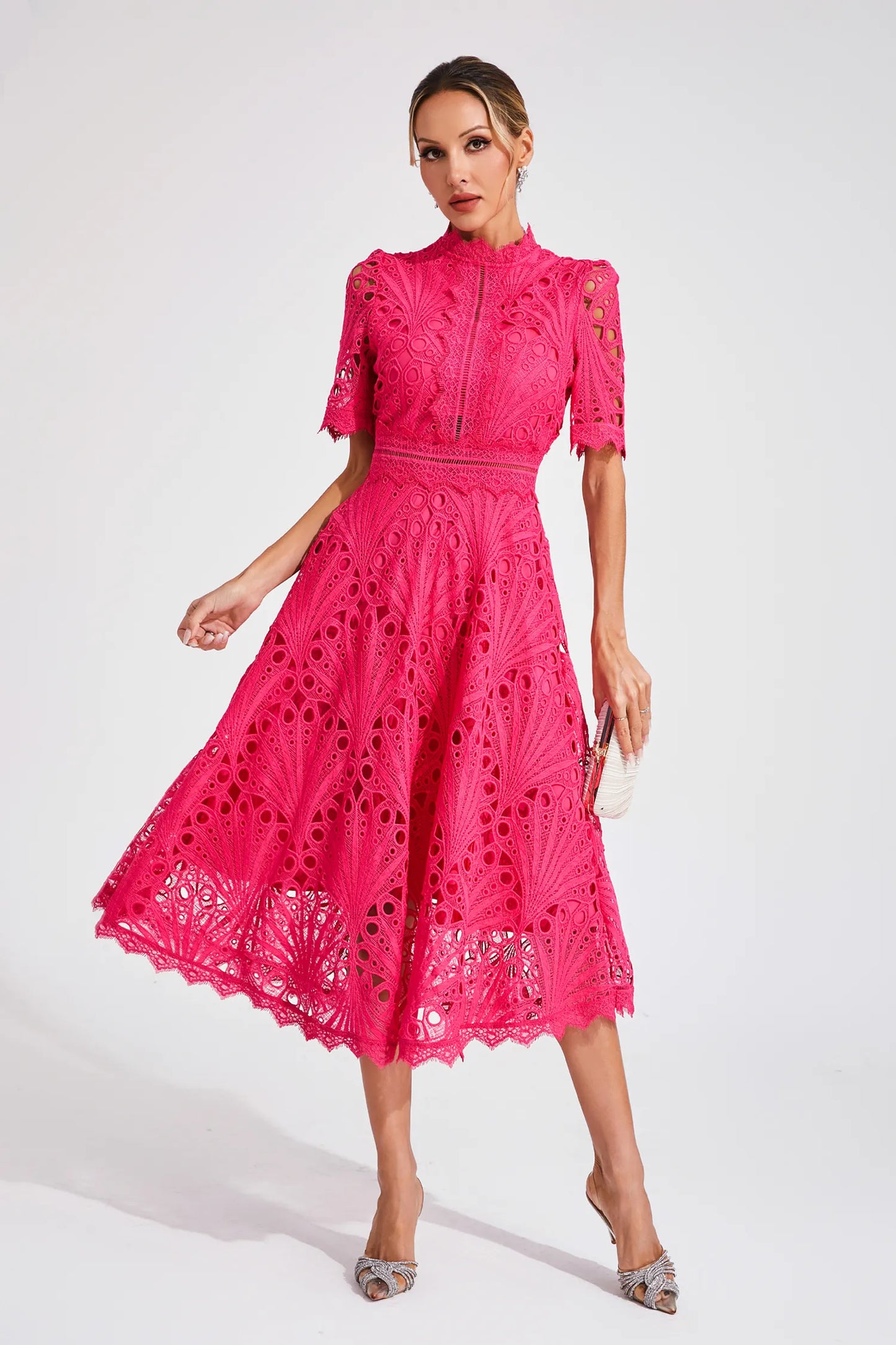 Willow | Vestido midi de encaje elegante para mujer