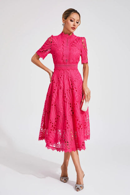Willow | Vestido midi de encaje elegante para mujer
