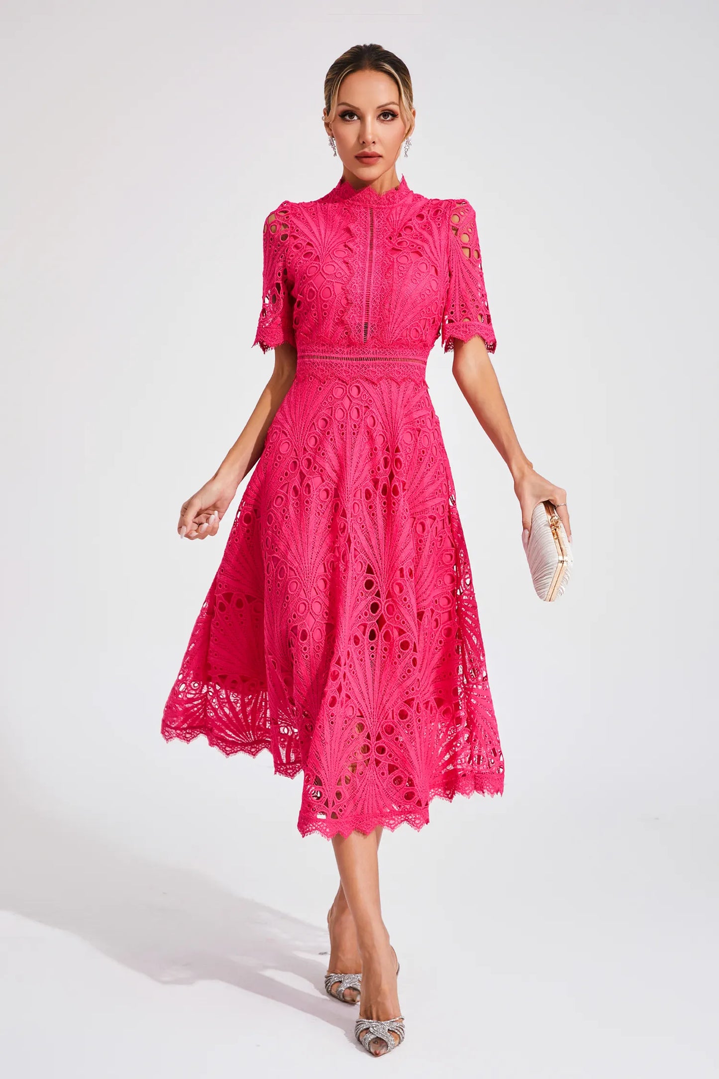 Willow | Vestido midi de encaje elegante para mujer