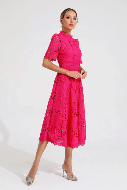 Willow | Vestido midi de encaje elegante para mujer