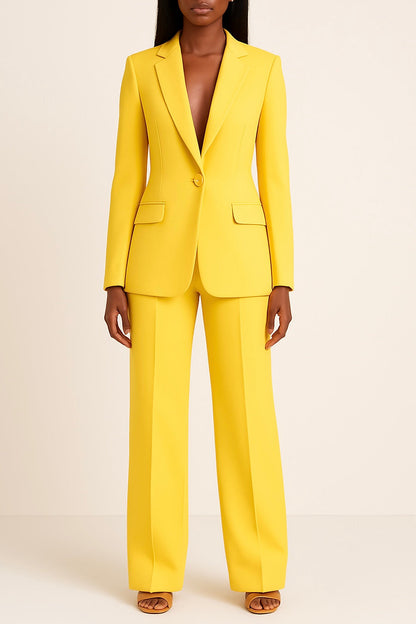 Ella | Conjunto de traje formal elegante con blazer largo a medida para mujer