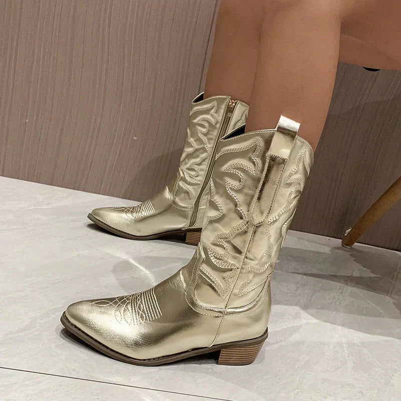 Women’s Shiny Western-Style Boots