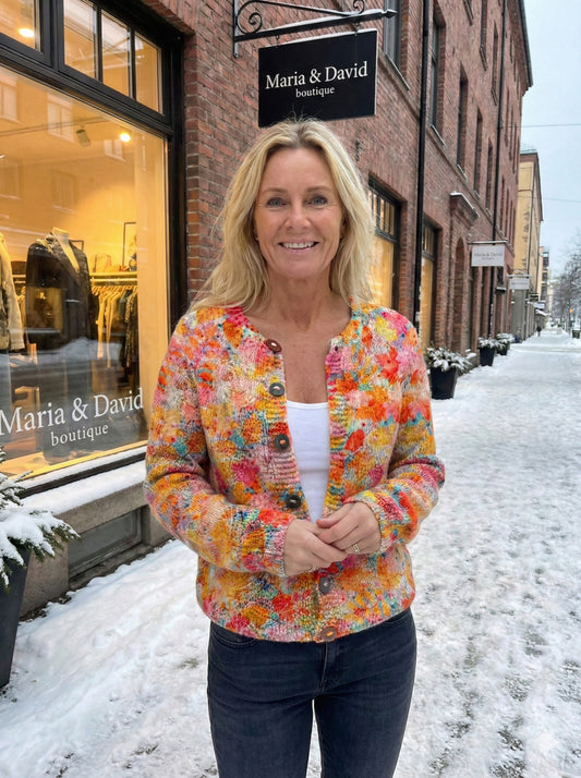Floral Print Buttoned Casual Cardigan  Sweater