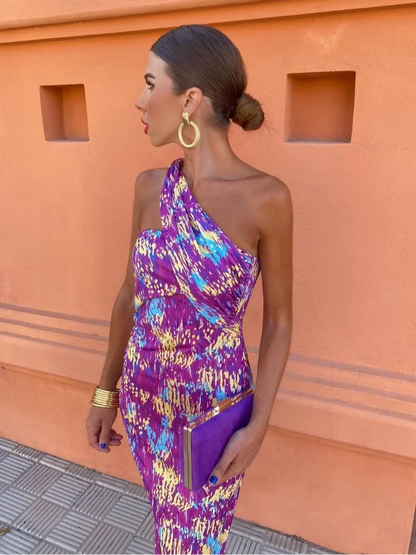 Dakota | Stylish Women’s One-Shoulder Printed Dress