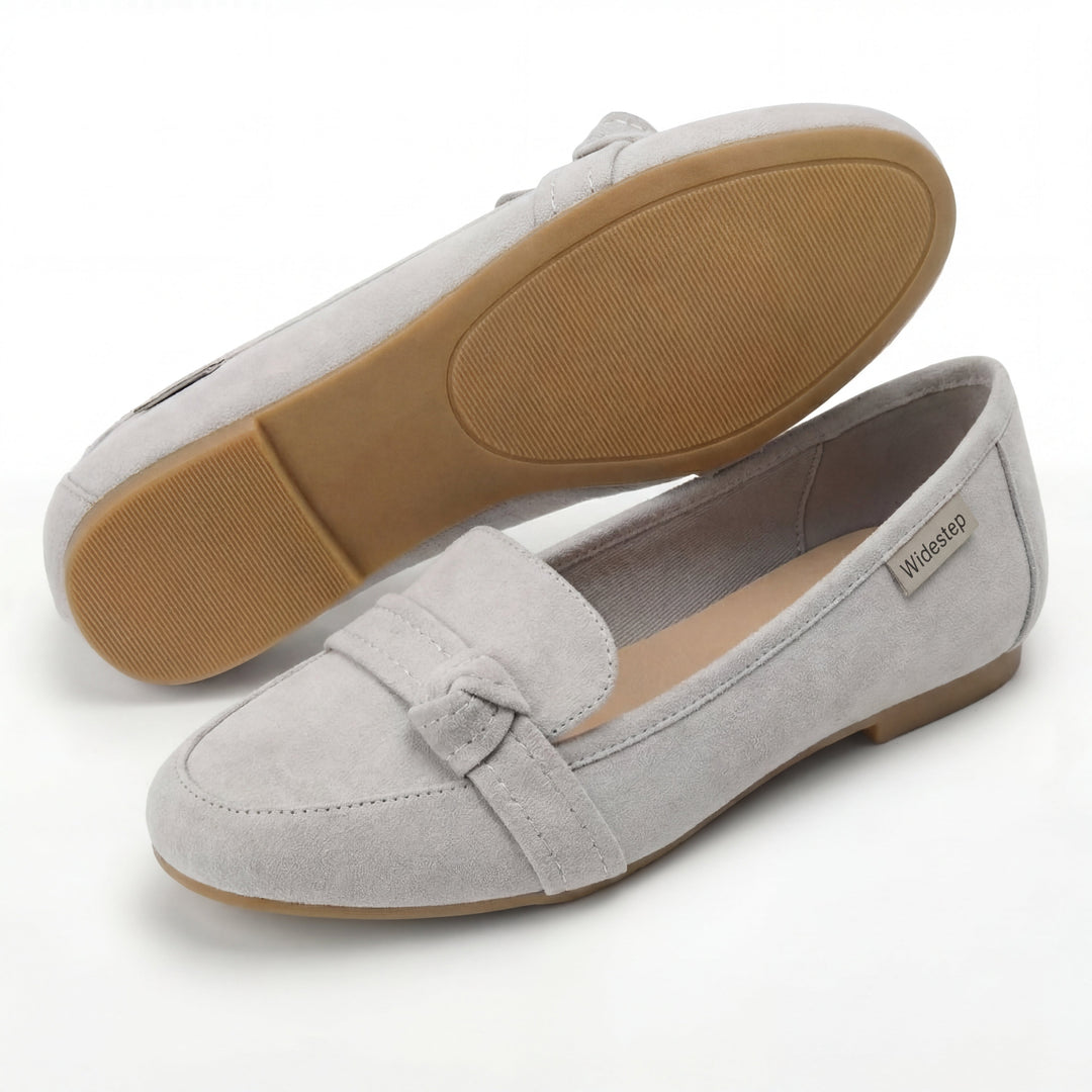 Women's Classic Slip-On Real Leather Loafers with Elegant Knot Detail