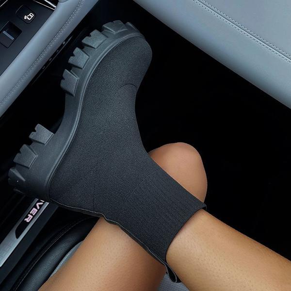 Women’s Casual Slip On Chunky Heel Boots