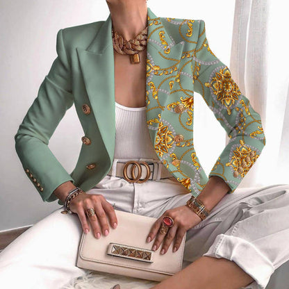 Eleanor | Blazer de trabajo con botones y paneles en contraste para mujer