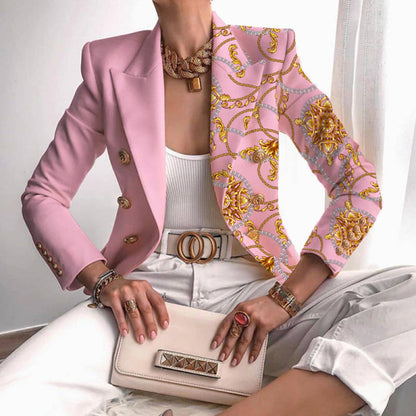 Eleanor | Blazer de trabajo con botones y paneles en contraste para mujer