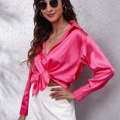 Sydney | Women’s Casual Workwear Loose Fit Satin Blouses