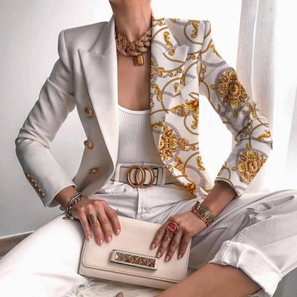 Eleanor | Blazer de trabajo con botones y paneles en contraste para mujer