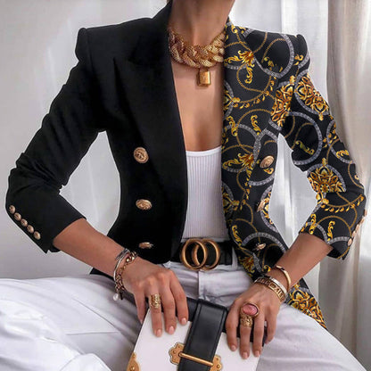 Eleanor | Blazer de trabajo con botones y paneles en contraste para mujer