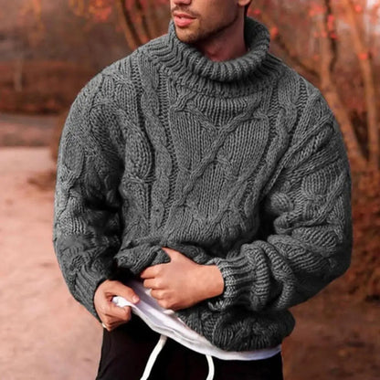James | Suéter clásico de punto de cuello alto para hombre, de invierno