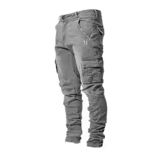 Men Slim Fit Multi Pocket Cargo Pants