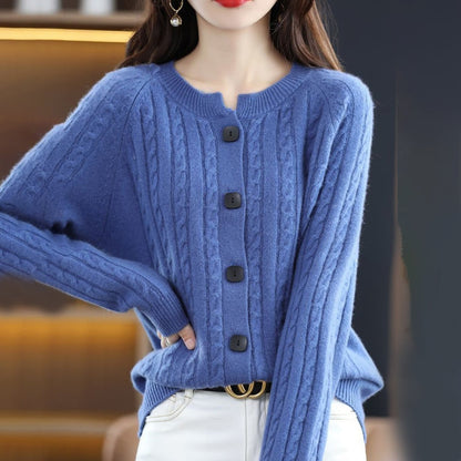Lily | Cárdigan de invierno holgado y acogedor con botones para mujer