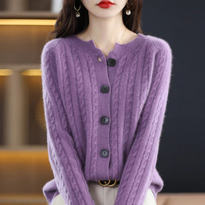 Lily | Cárdigan de invierno holgado y acogedor con botones para mujer