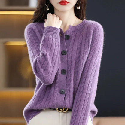 Lily | Cárdigan de invierno holgado y acogedor con botones para mujer