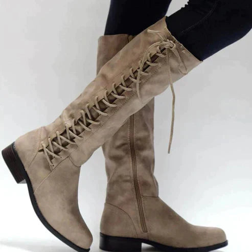 Michelle | Botas altas hasta la rodilla con cordones para mujer