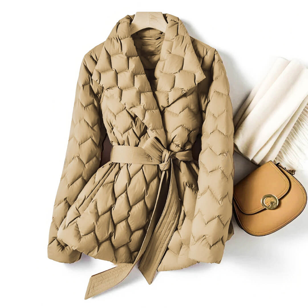 Grace | Abrigo acolchado de invierno con cinturón para mujer 