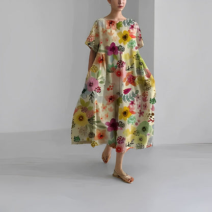 Jacklyn | Women Relaxed Style Flower Midi Dress