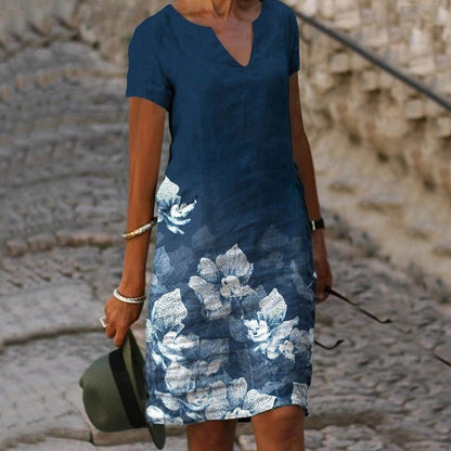 Hannah | Vestido con estampado floral y cuello en V para mujer