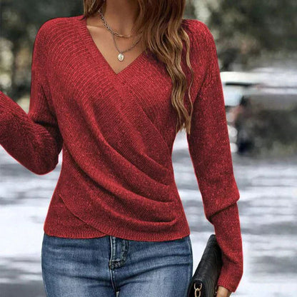 Madeline | Top cruzado con cuello en V para mujer de primavera