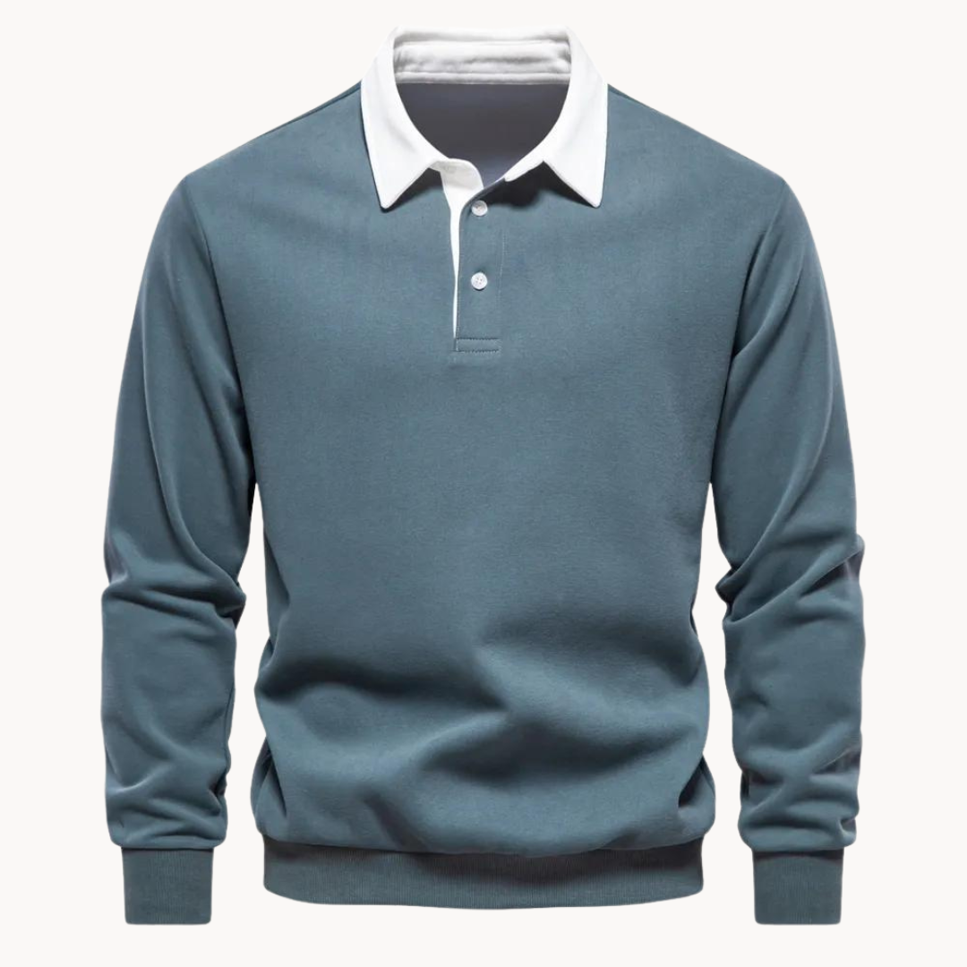 Men’s Winter Long Sleeve Polo Style Sweater