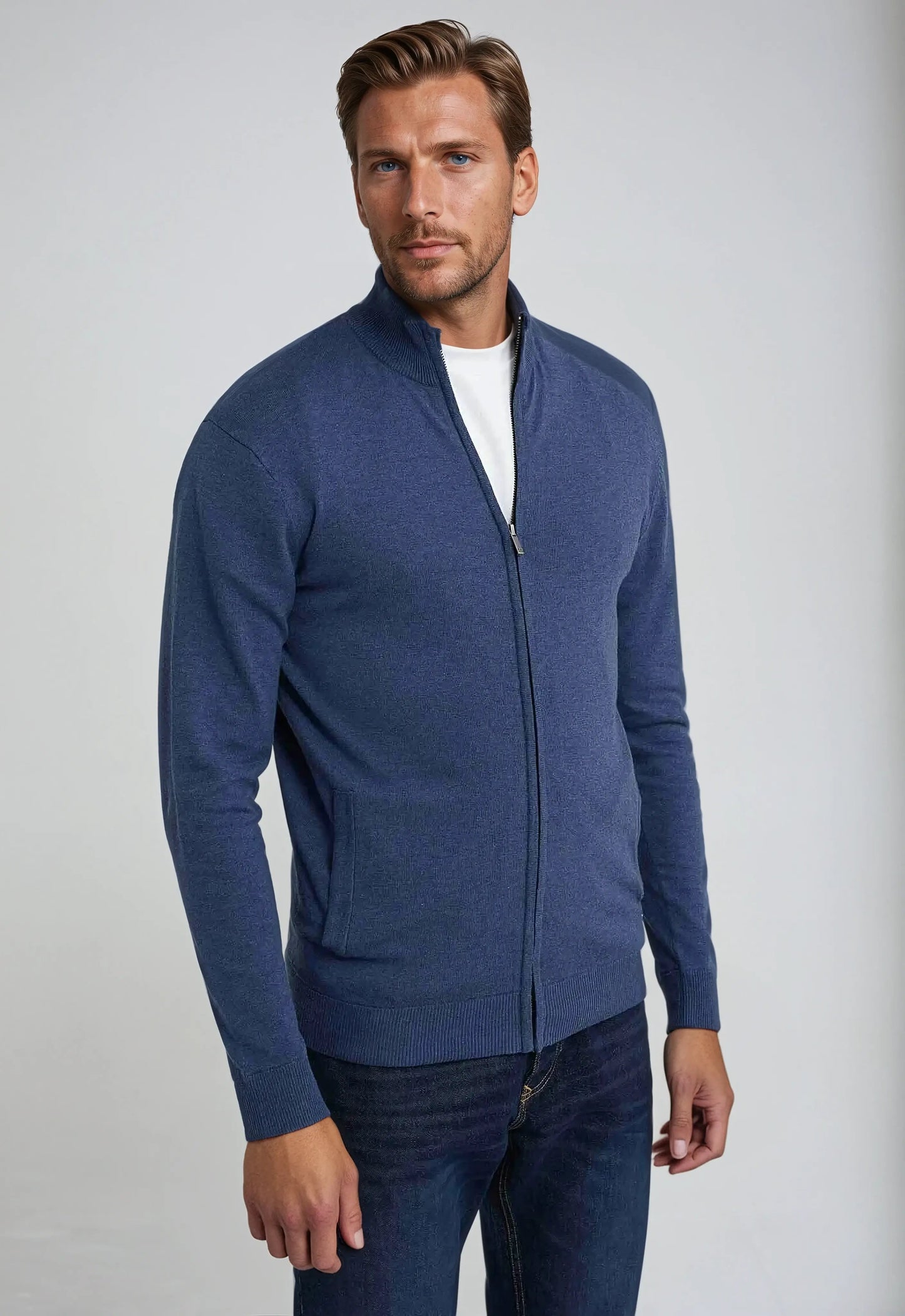 Jacob | Men’s Full Zip High Neck Sweater