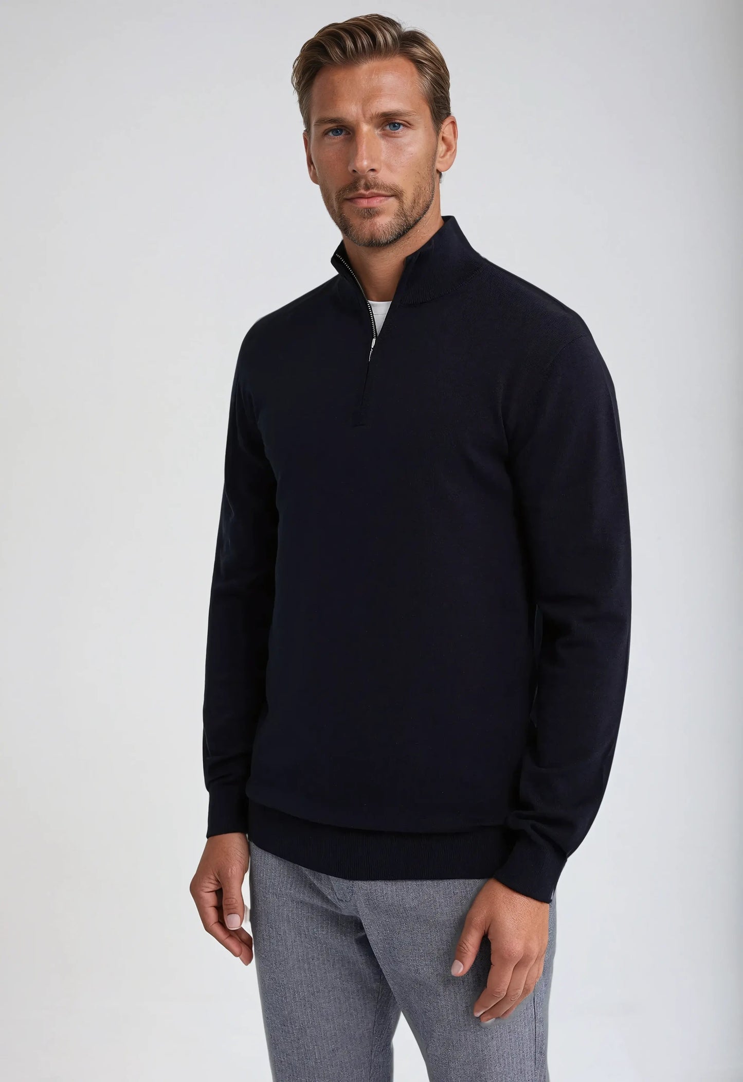 Gavin | Men’s Winter Classic Quarter Zip Knit Sweater