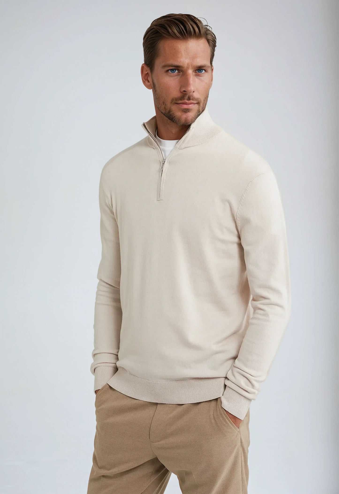 Gavin | Men’s Winter Classic Quarter Zip Knit Sweater