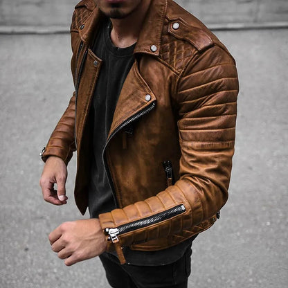 John | Chaqueta de motociclista moderna con cremallera para hombre