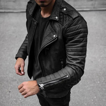 John | Chaqueta de motociclista moderna con cremallera para hombre