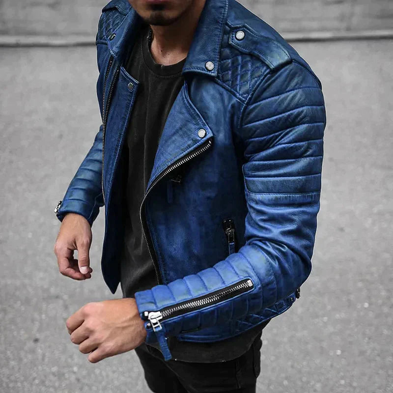 John | Men’s Trendy Zip-Up Moto Jacket