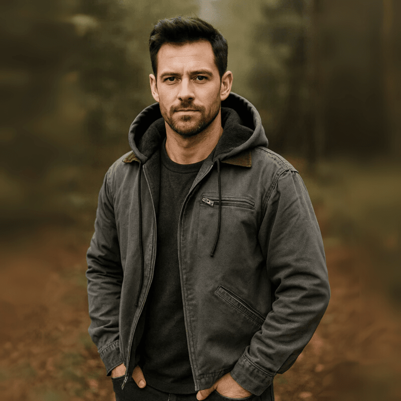 Nathan | Chaqueta informal con capucha y cremallera para hombre