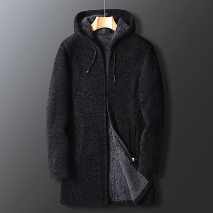John | Abrigo largo con capucha de moda para hombre