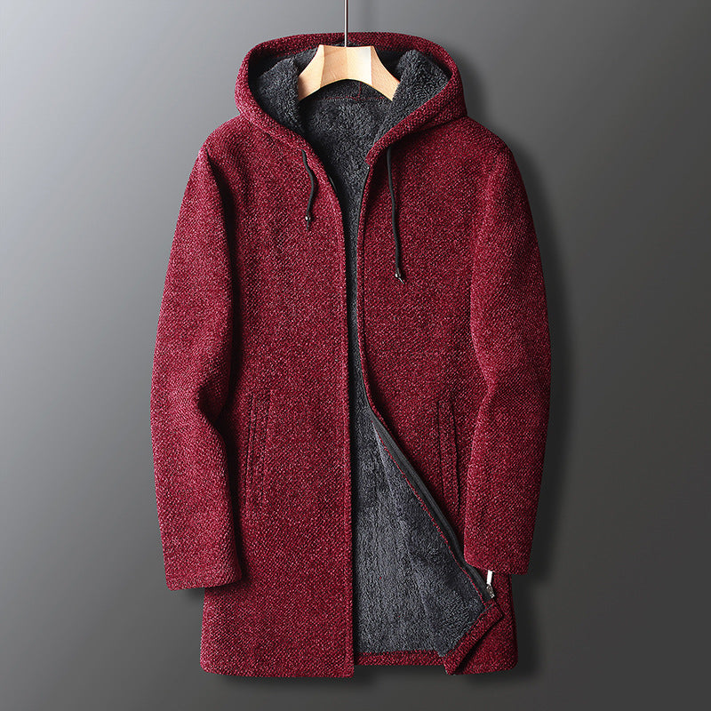John | Abrigo largo con capucha de moda para hombre