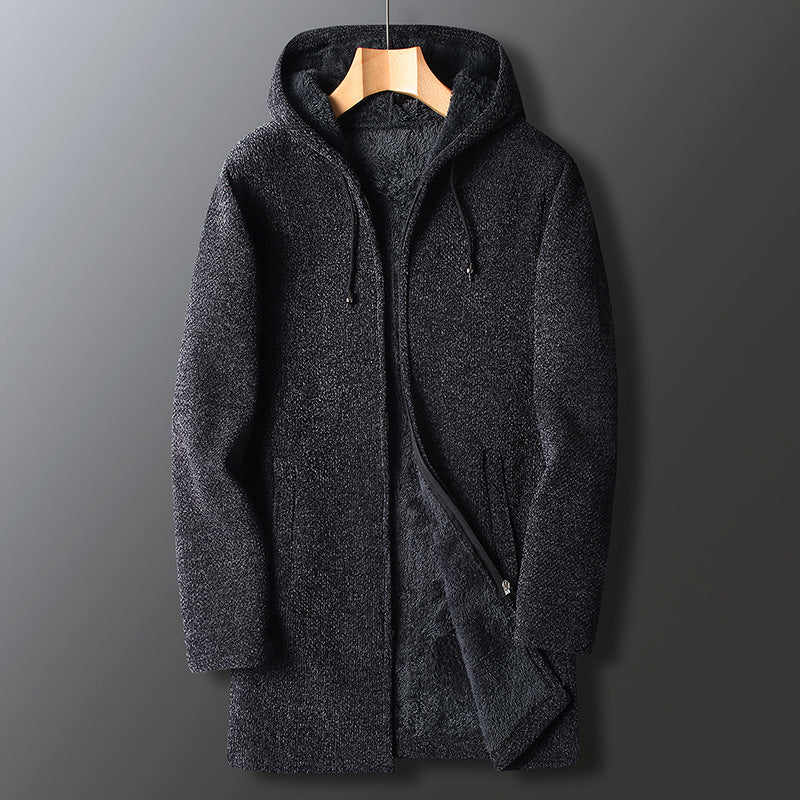 John | Abrigo largo con capucha de moda para hombre