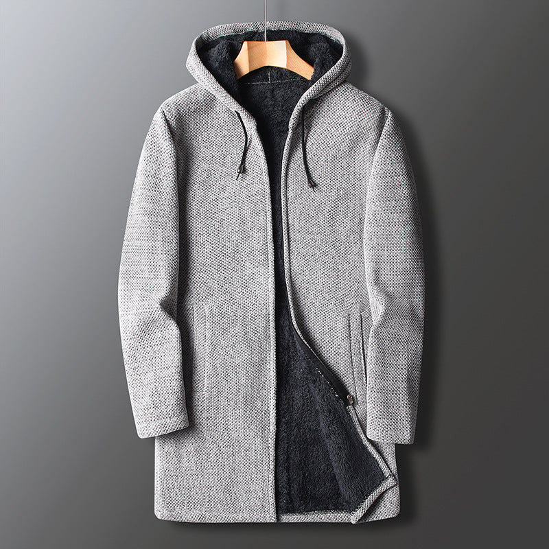 John | Abrigo largo con capucha de moda para hombre